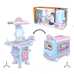 ست اسباب بازی میز آرایشی اتوبوسی Bus dressing table toy set 2in1 -اسباب بازی